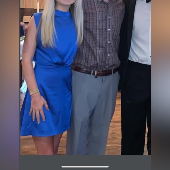 Hemline Cobalt Blue Cocktail Dress - Picture 1 of 6